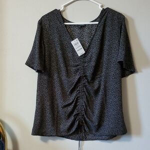 Elegant Black Patterned Women's Top